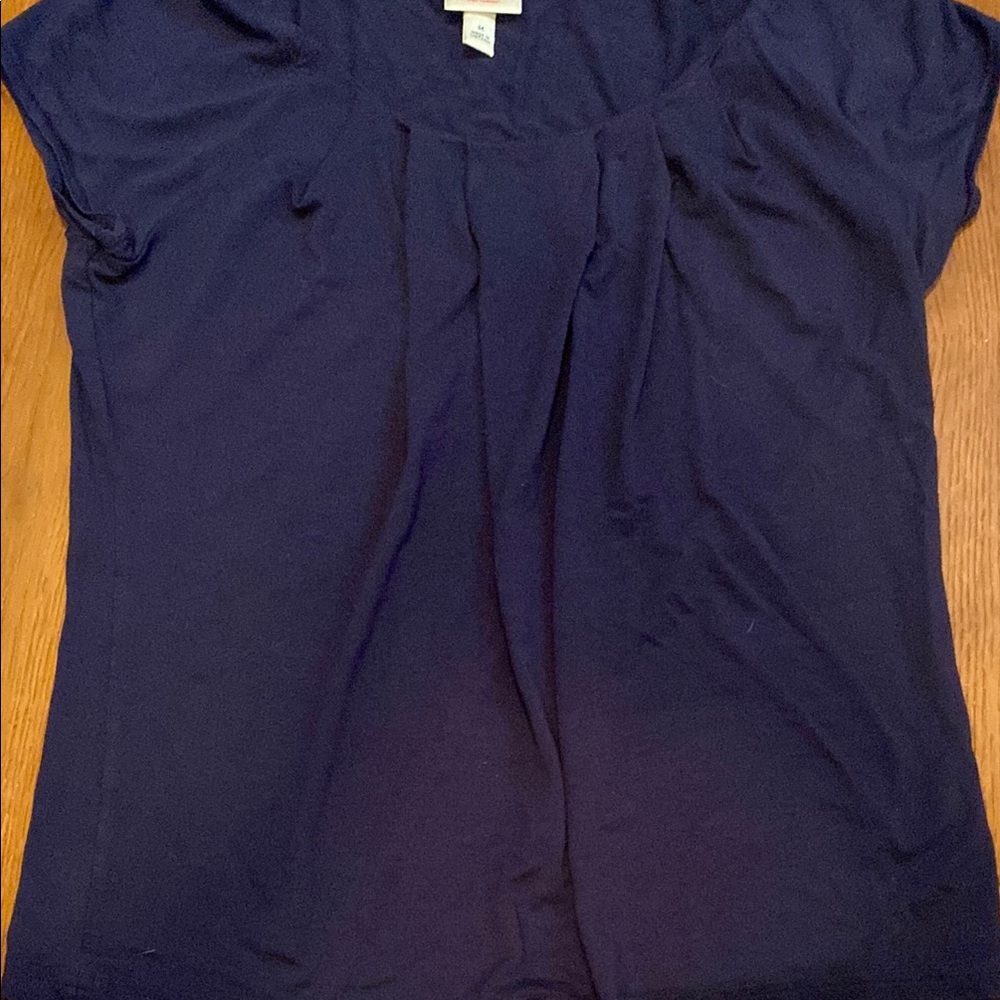Navy Blue Short Sleeve Top